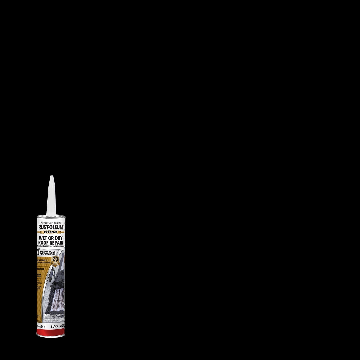 12 Pack, Black, Rust-Oleum Roofing Extreme Wet Or Dry Roof Repair - 351249, 10.1 oz. tube