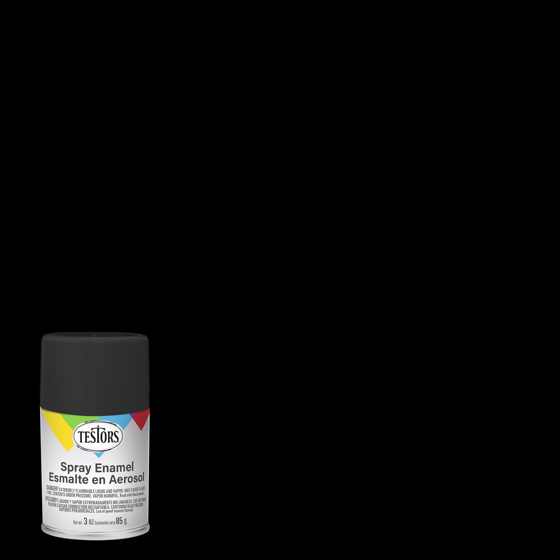 3 Pack, Black, Rust-Oleum Testors Flat Enamel Spray Paint- 1249T, 3 oz.
