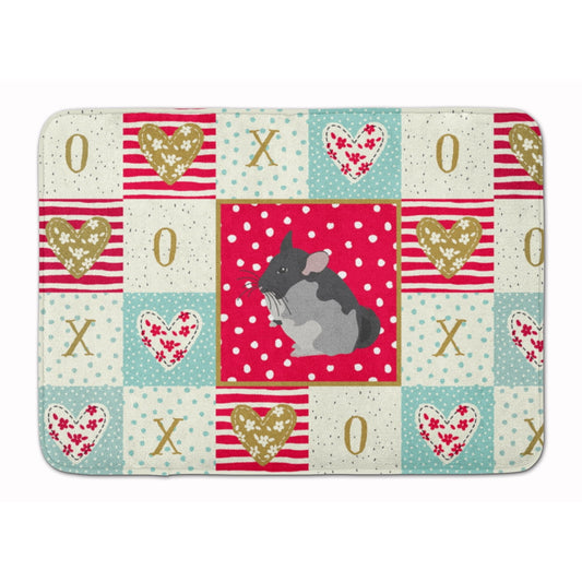 Black Velvet Chinchilla Love Machine Washable Memory Foam Mat