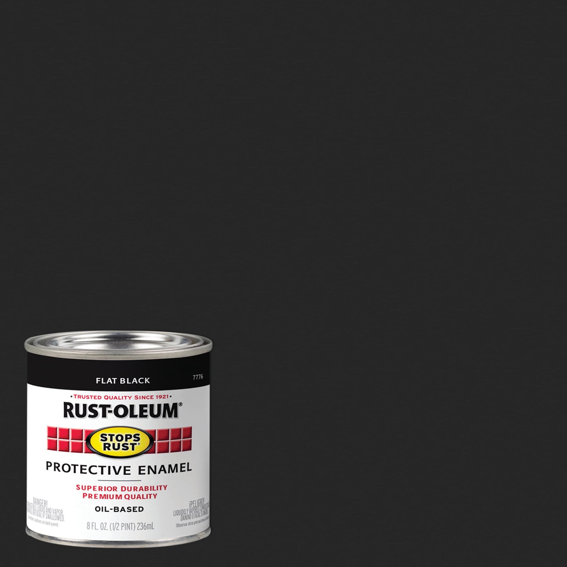 6 Pack, Black (Voc Exempt), Rust-Oleum Stops Rust Flat Protective Enamel- 7776730, 1/2 Pint