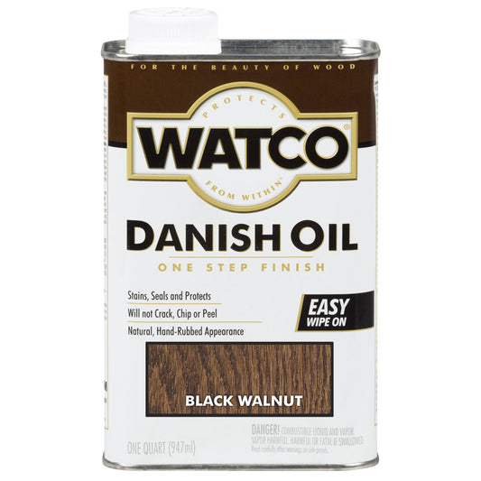 6 Pack, Black Walnut, Watco Danish Oil - 65341, Quart