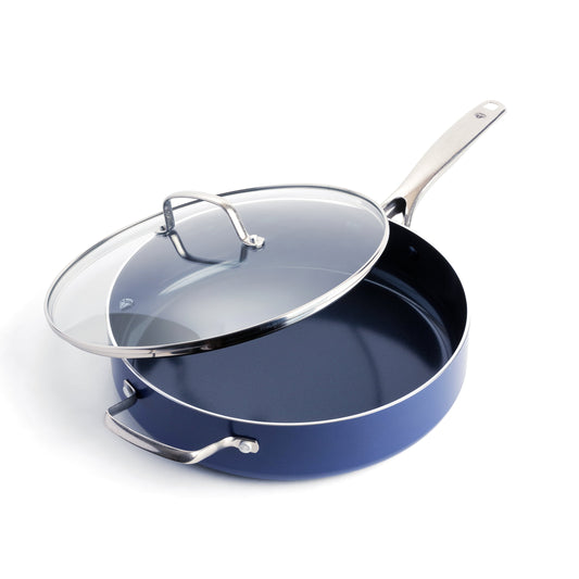 Blue Diamond 5QT Ceramic Nonstick Jumbo SautÃ© Pan with Lid â€“ Toxin-Free, Dishwasher Safe