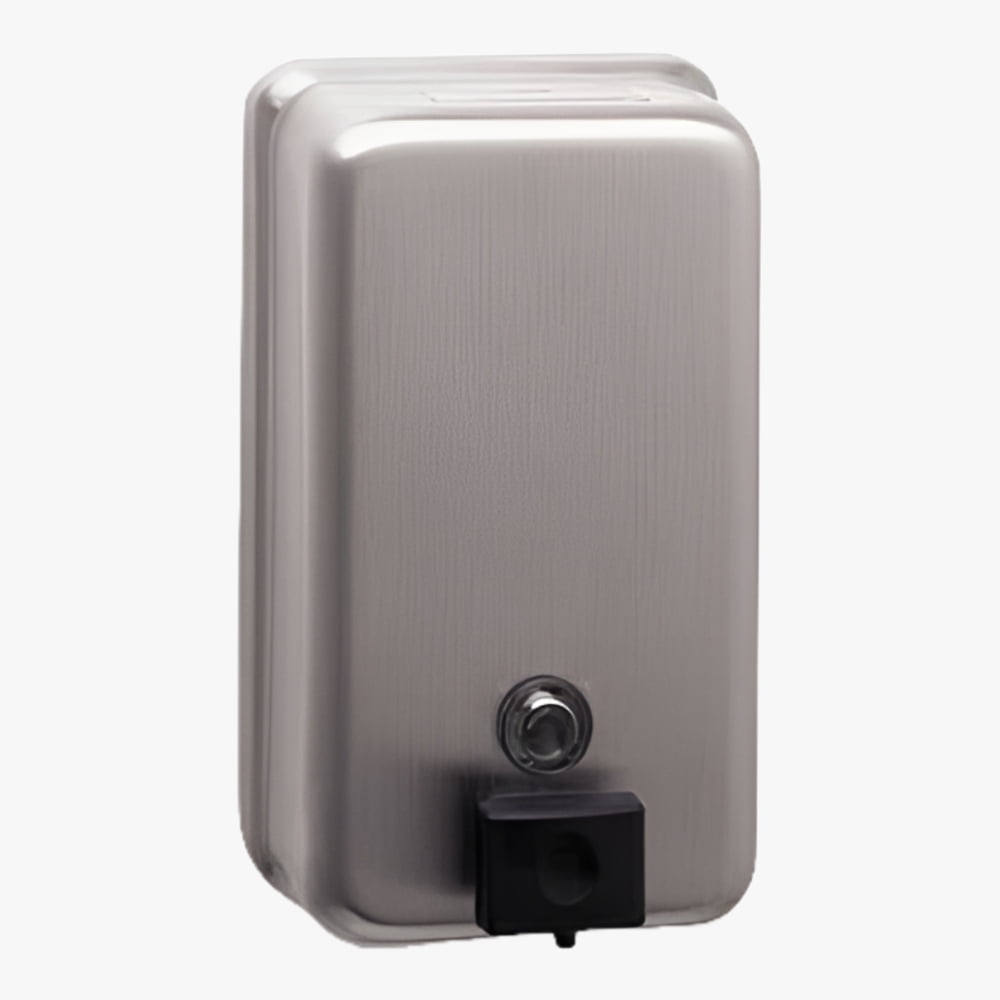Bobrick ClassicSeries Surface-Mounted Soap Dispenser, 40 oz, 4.75 x 3.5 x 8.13, Stainless Steel -BOB2111