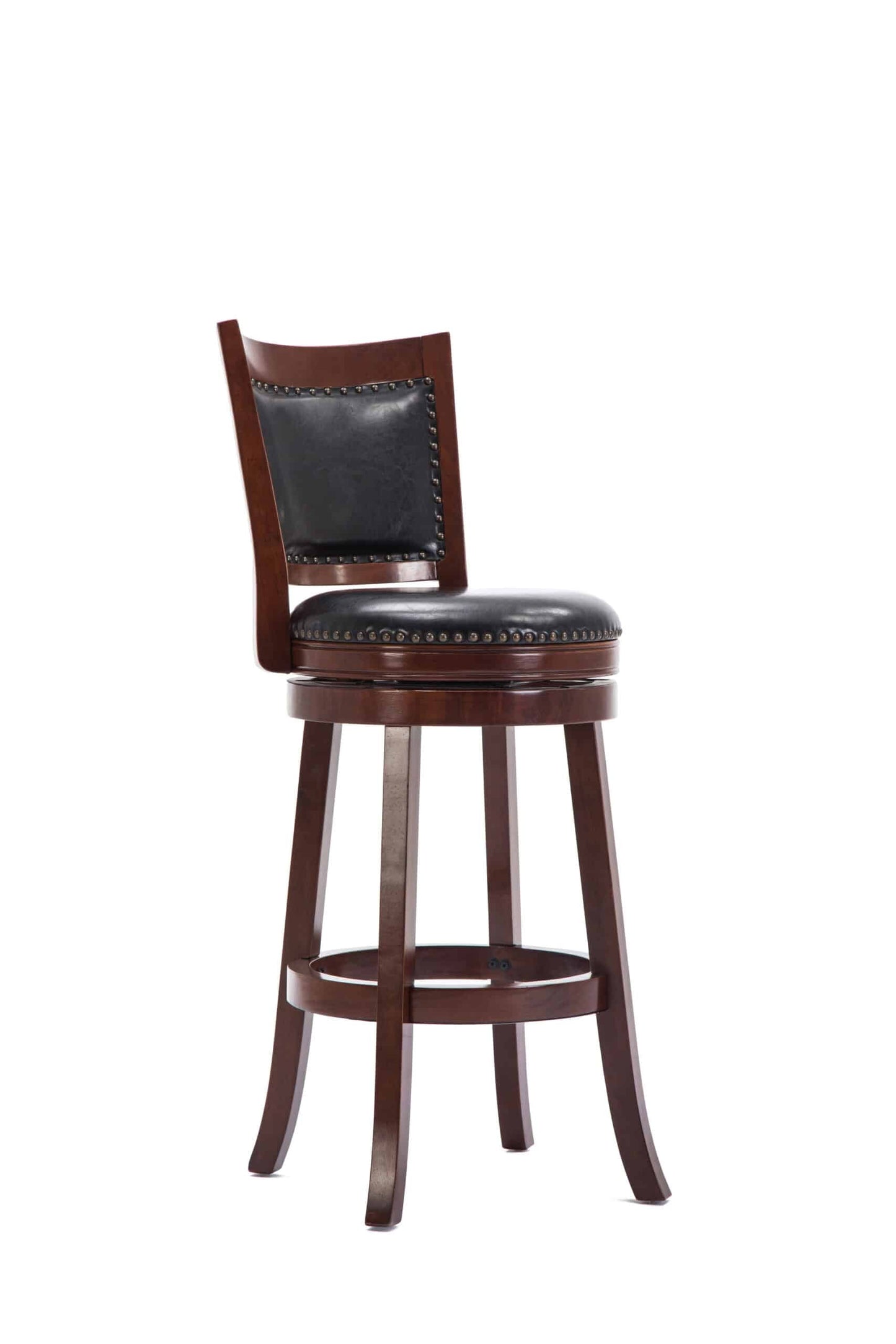 Boraam Bristol Bar Height Swivel Wood Kitchen Bar Stool - Cappuccino Finish
