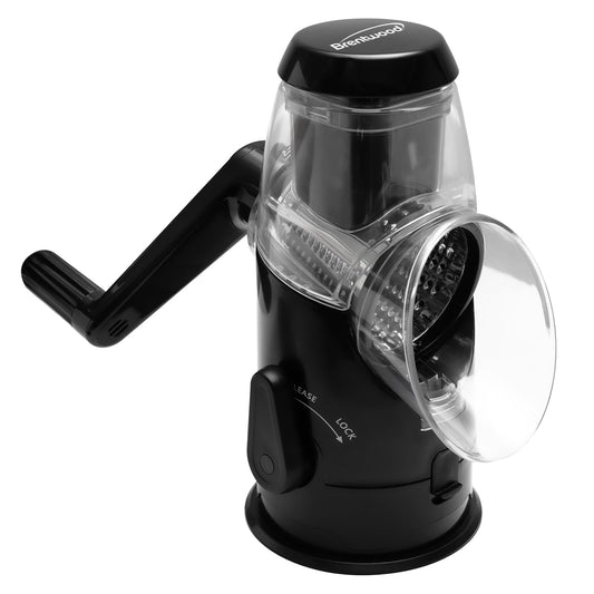 Brentwood Rotary Grater with Handle and Stainless Steel Drum Blades, Black, KA-5060BK