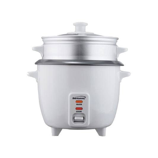 Brentwood TS-380S 10-Cup Uncooked/20-Cup Cooked Rice Cooker and Food Steamer, White