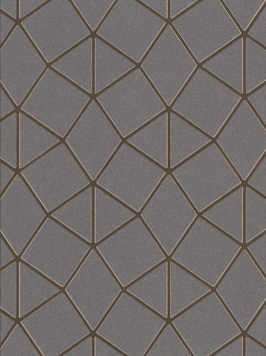 Brewster Albion Taupe Geometric Wallpaper
