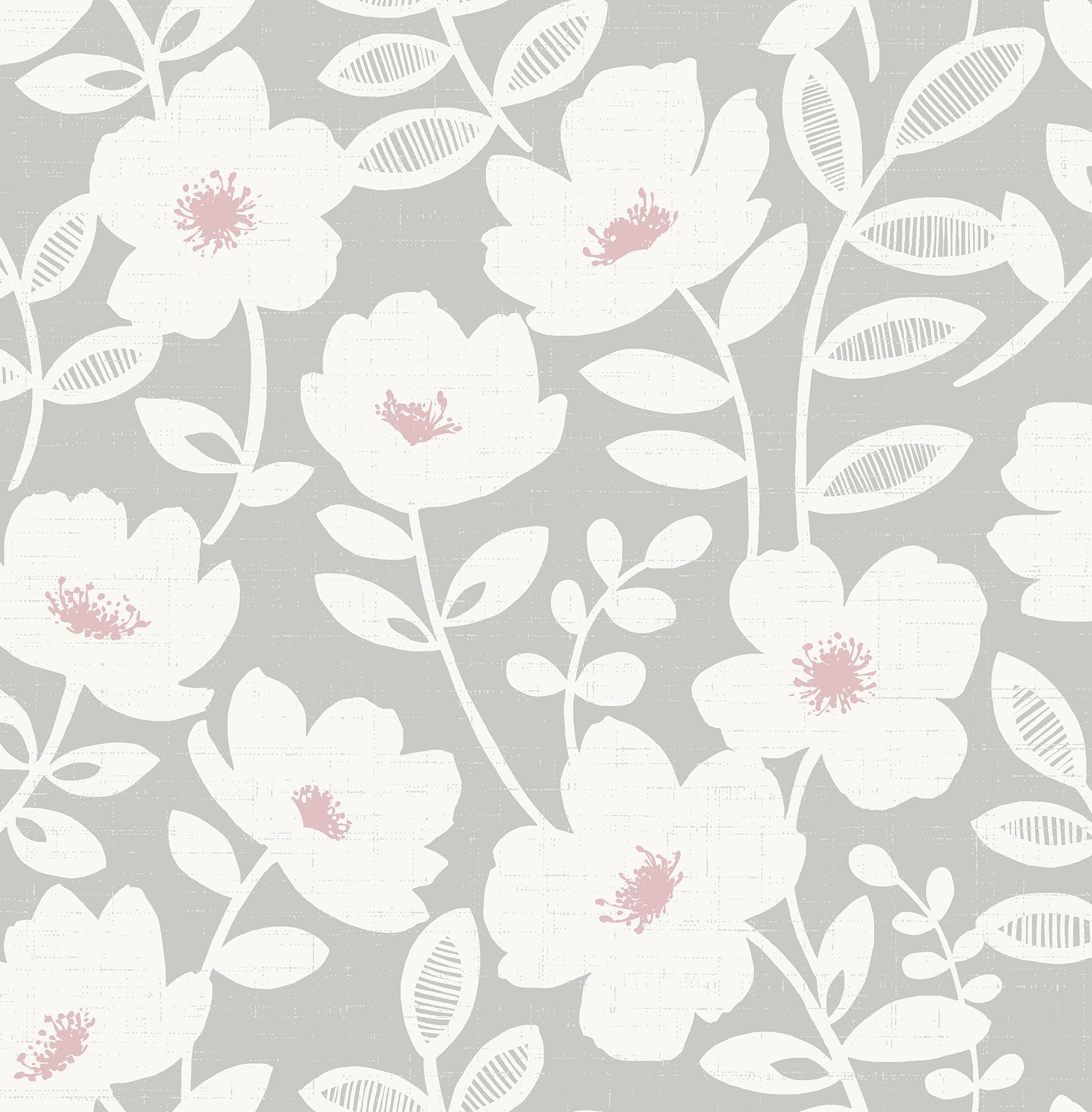 Bergman Pink Scandi Flower Wallpaper
