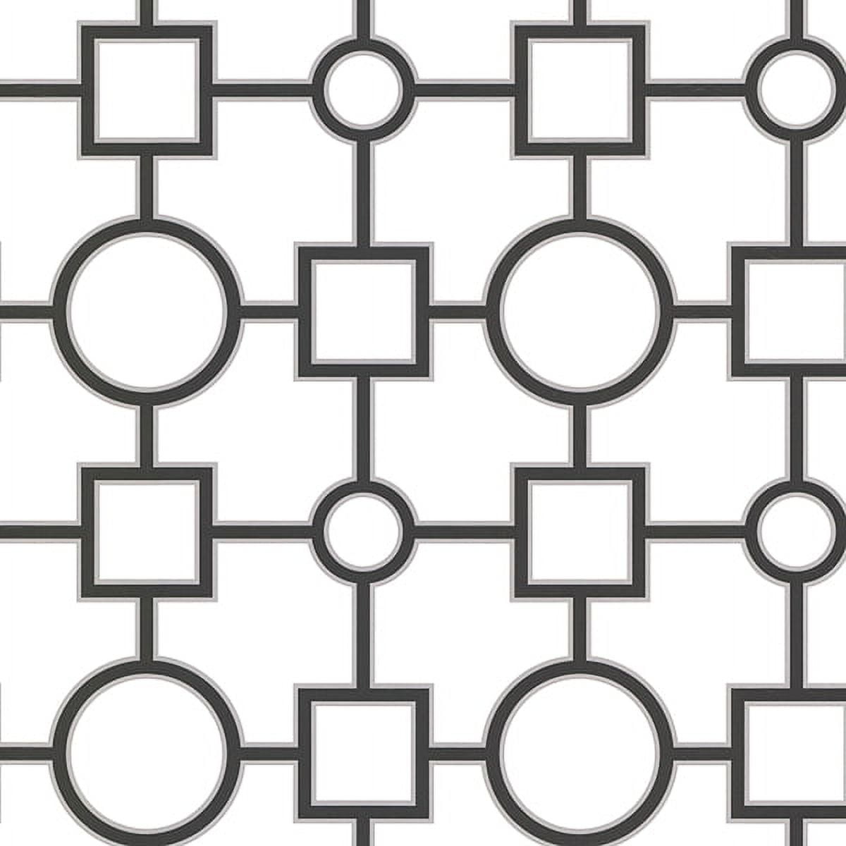 Brewster Geometric Black Prevost Wallpaper, 20.5-in by 33-ft, 56.4 sq. ft