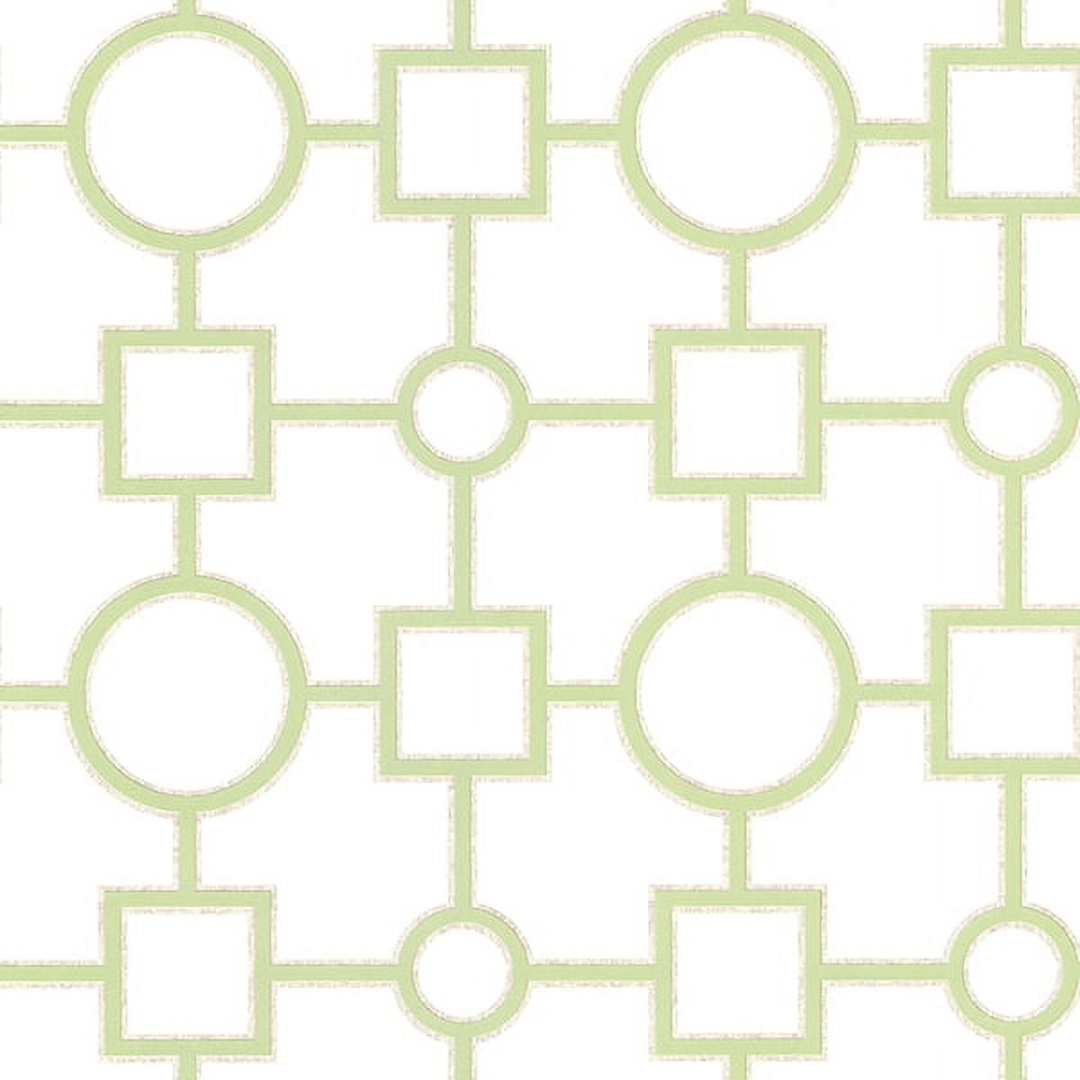 Brewster Geometric Green Geovine Wallpaper, 20.5-in by 33-ft, 56.4 sq. ft
