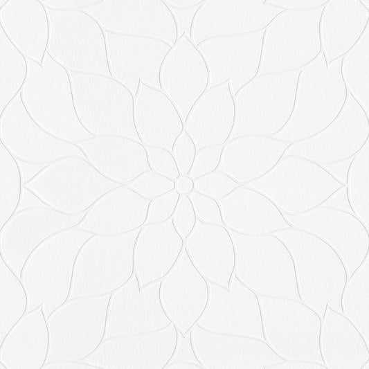 Brewster Home Fashions Anselm White Floral Bloom Paintable Wallpaper