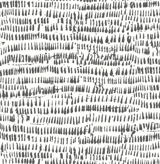 Brewster Runes Black Brushstrokes Unpasted Non Woven Wallpaper, 20.5-in by 33-ft, 56.4 sq. ft.
