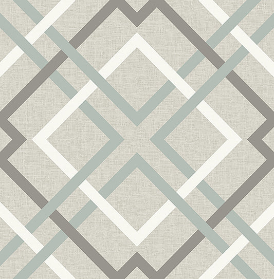 Brewster Saltire Taupe Geometric Unpasted Nonwoven Wallpaper, 20.5-in by 33-ft, 56.4 sq. ft.