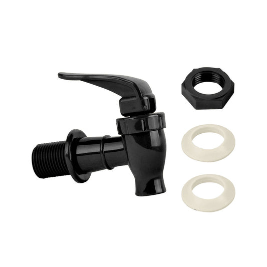 Brio Water Dispenser Replacement Valve 12-Pack, Cooler Faucet Spigot for Beverage Dispensers, Crocks, Coolers, and More B.P.A.-Free Food Safe Material (Black)