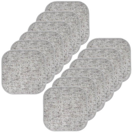 Broadway Memory Foam No Slip Back 16 x 16 Chair Pad Cushion 12 Pack - Blue-Black