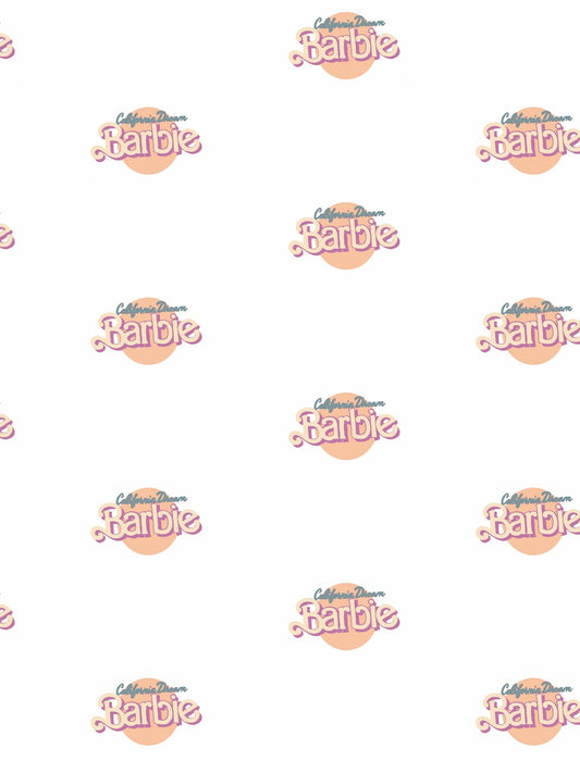 CA Dream Barbie Logo Removable Vinyl Wallpaper by Barbie - Ivory