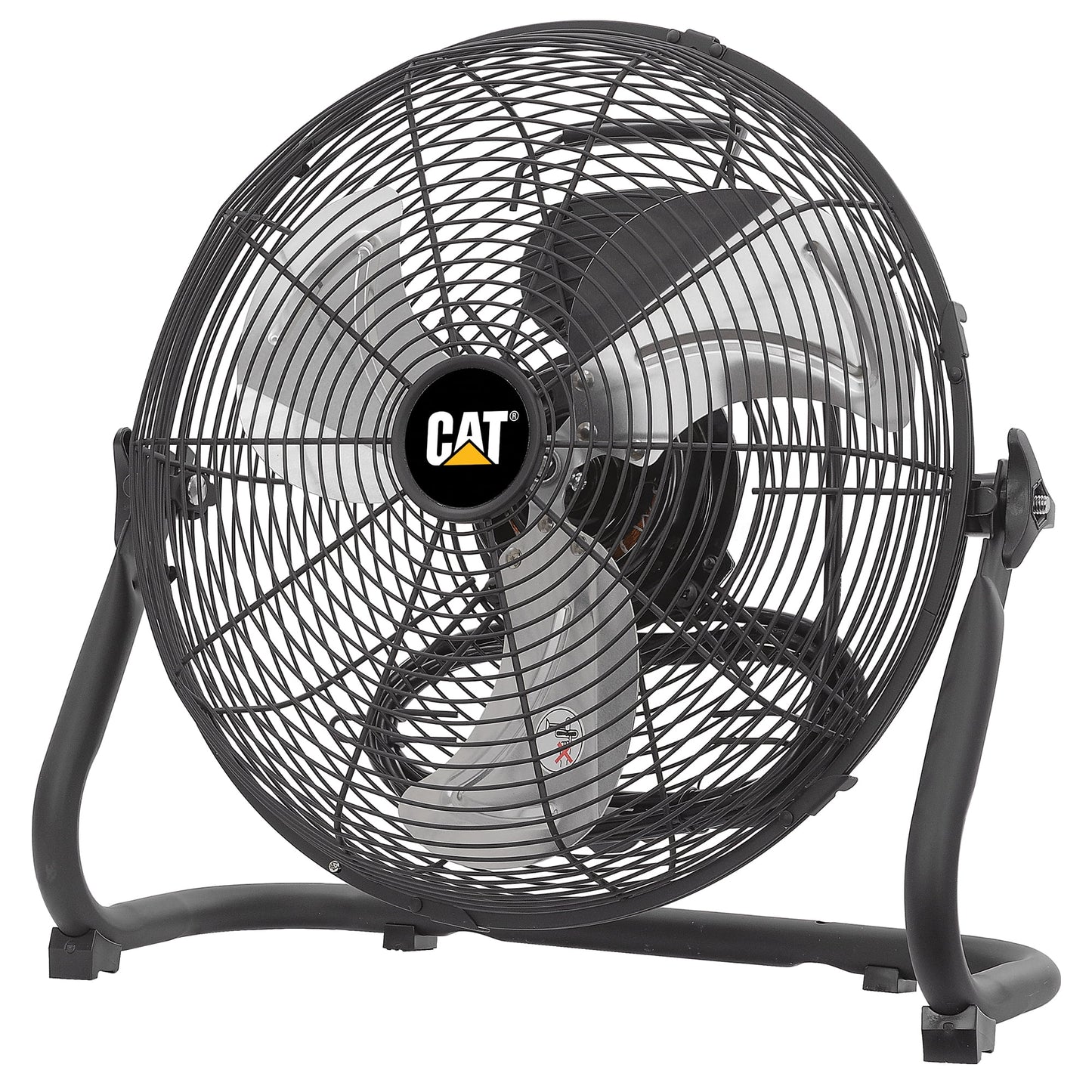 CaterpillarÂ® 14" High-Velocity 3-Speed Metal Floor Fan, 2000 CFM, Black