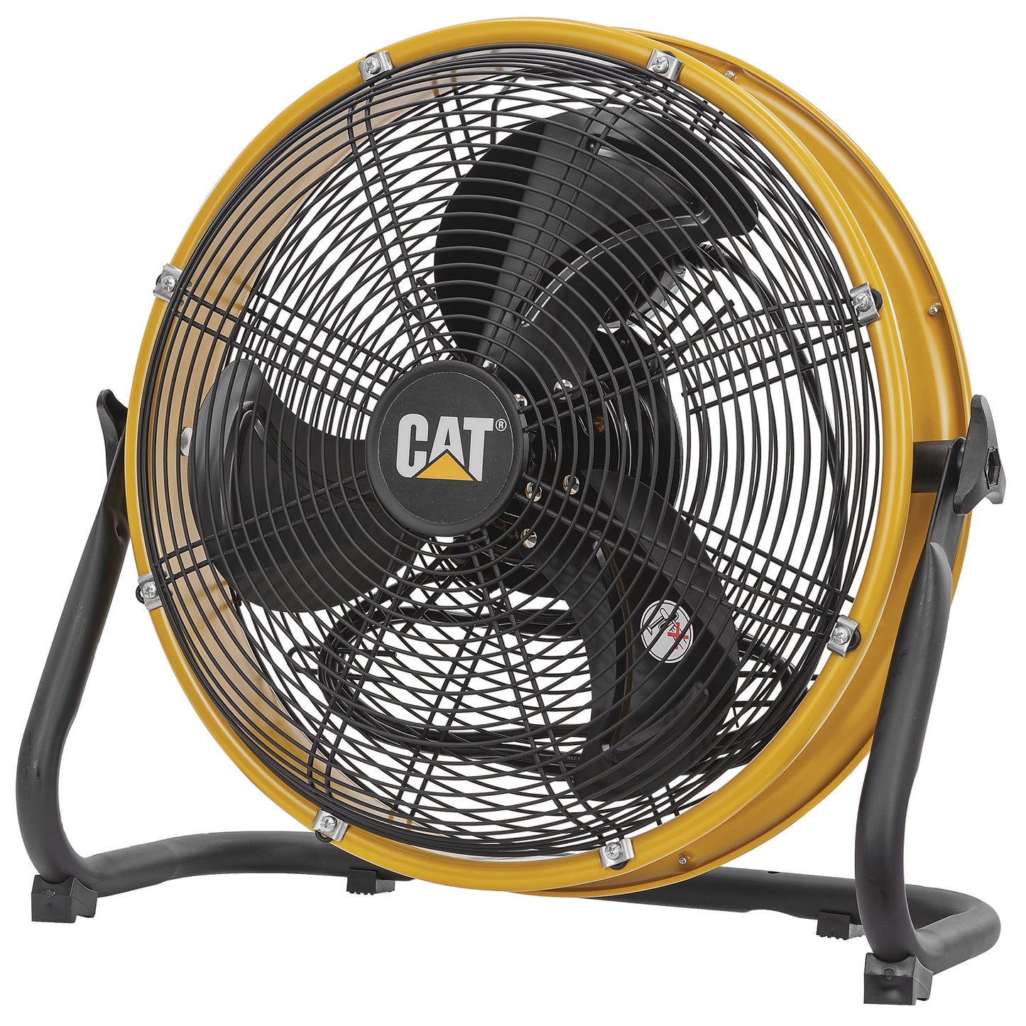 CaterpillarÂ® Fan 14" High-Velocity 3-Speed Metal Shroud Floor Fan, 2000 CFM, Yellow