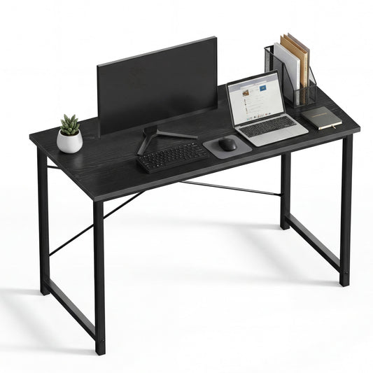 CONCETTA 47in Computer Office Desk, Writing Table for Small Spaces, Modern Style Home Office Desk, Black