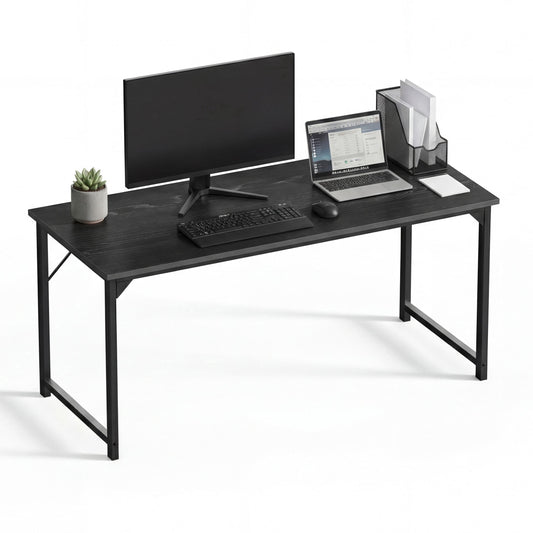 CONCETTA 63in Computer Office Desk, Writing Table for Small Spaces, Modern Style Home Office Desk, Black
