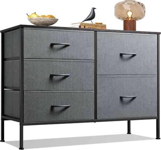 CONCETTA Dresser Storage with 5 Drawers,Storage Organizer for Closet, Suitable for Home and Office Use, Gray