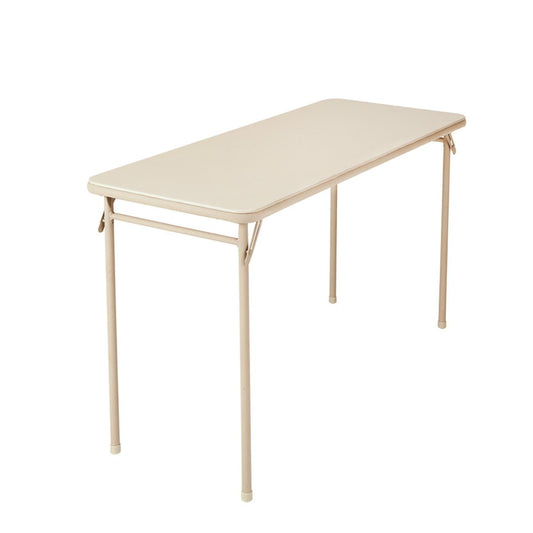 COSCO 20" x 48" Vinyl Top Serving Folding Table, Antique Linen