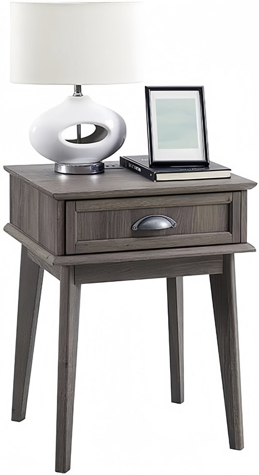 Caffoz End Side Table with Fully Extended Storage Drawerï¼ŒSmoky Oak