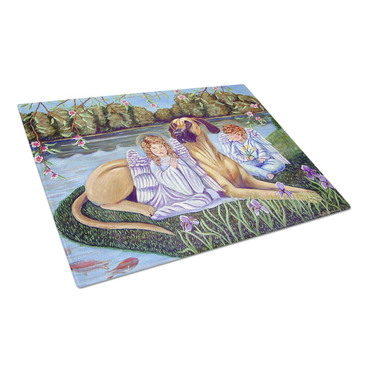 Caroline's Treasures Angels with Great Dane Glass Cutting Board Large