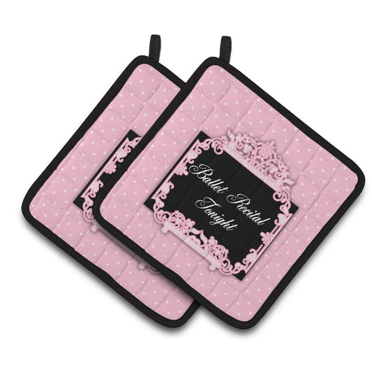 Caroline's Treasures Ballerina Ballet Recital Tonight Pair of Pot Holders