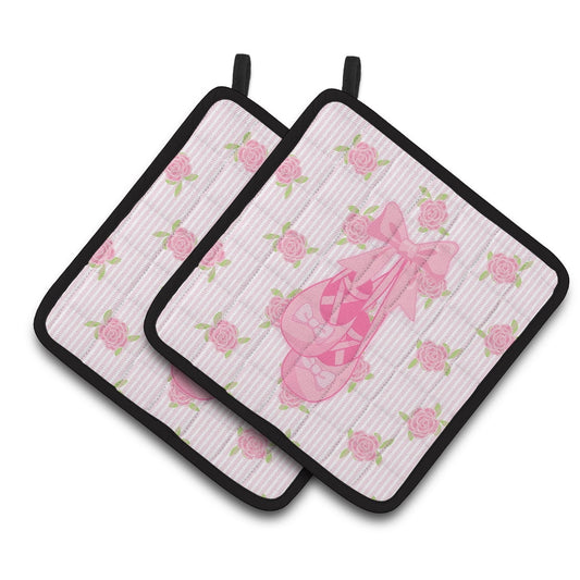 Caroline's Treasures Ballerina Ballet Shoes Pair of Pot Holders