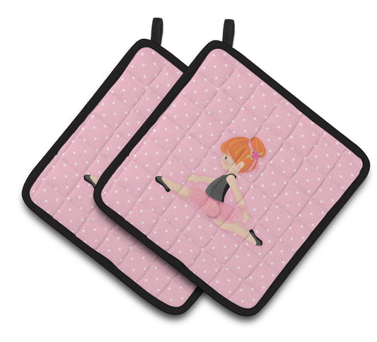 Caroline's Treasures Ballerina Red Head Jete Pair of Pot Holders