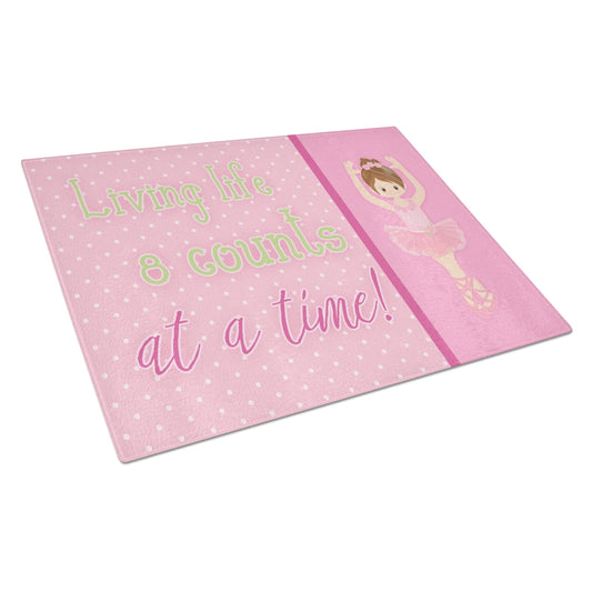 Caroline's Treasures Ballet in 8 Counts Brunette Glass Cutting Board Large