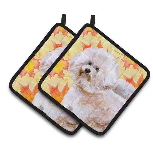 Bichon Frise #2 Fall Pair of Pot Holders