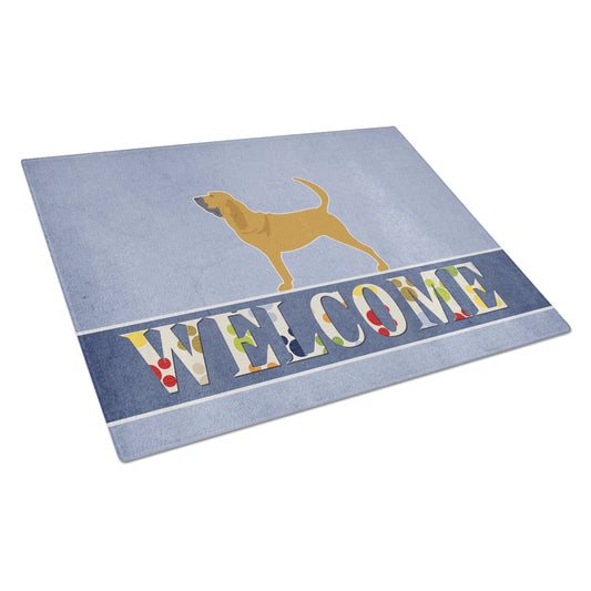 Caroline's Treasures Bloodhound Welcome Glass Cutting Board Large