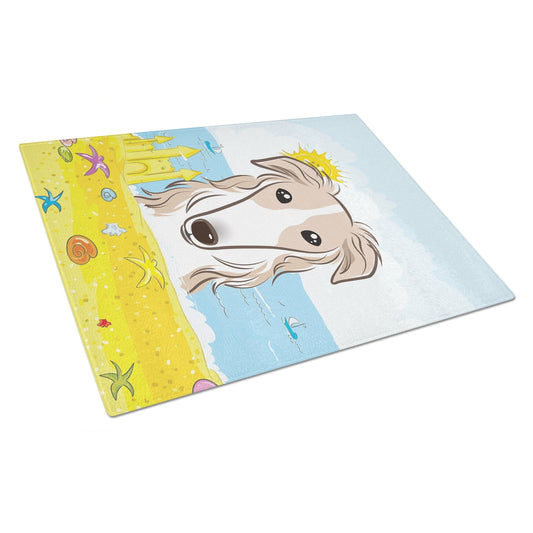 Caroline's Treasures Borzoi Summer Beach Glass Cutting Board Large