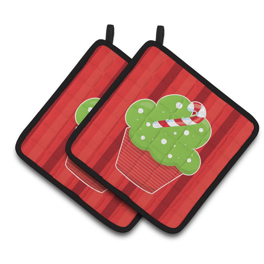 Caroline's Treasures Christmas Cupcake Pair of Pot Holders