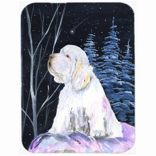 Caroline's Treasures Clumber Spaniel Glass Cutting Board Large