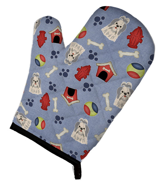 Dog House Collection Shih Tzu Silver White Oven Mitt