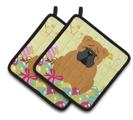 Caroline's Treasures Easter English Bulldog Red Pair of Pot Holders