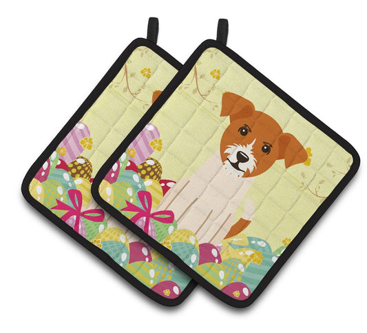 Caroline's Treasures Easter Jack Russell Terrier Pair of Pot Holders