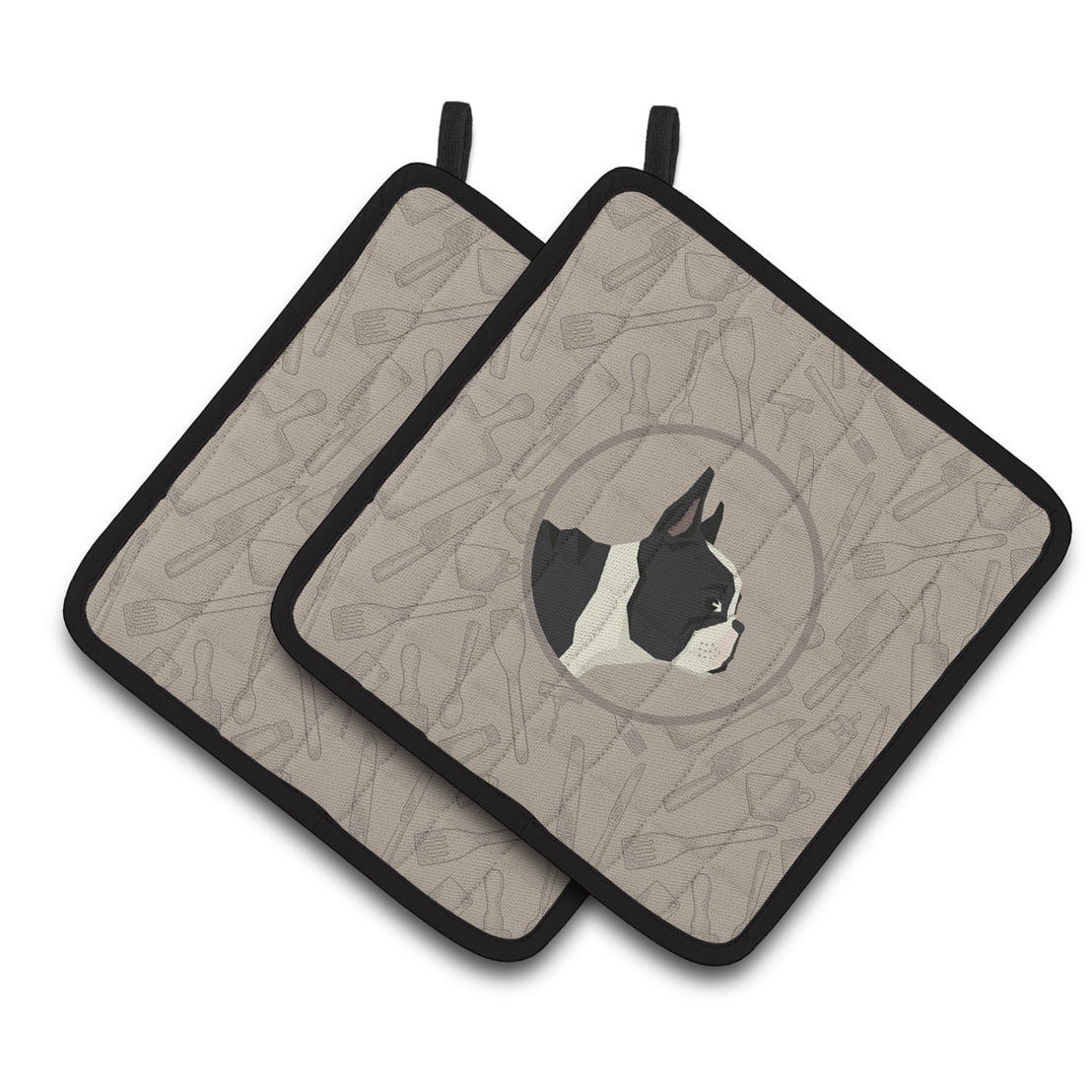 Caroline's Treasures French Bulldog In the Kitchen Pair of Pot Holders