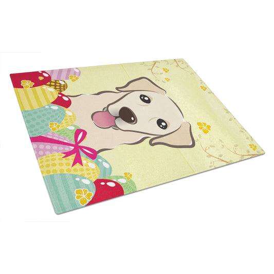 Caroline's Treasures Golden Retriever Easter Egg Hunt Glass Cutting Board Large