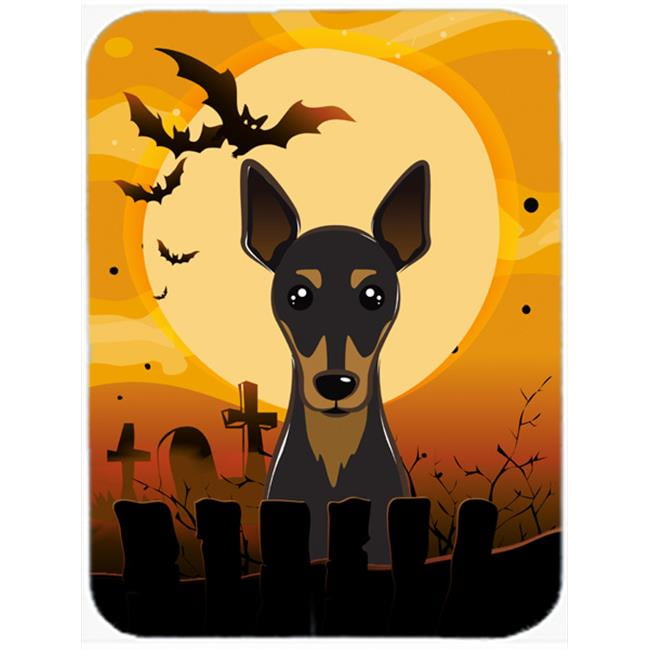 Caroline's Treasures Halloween Min Pin Glass Cutting Board Large