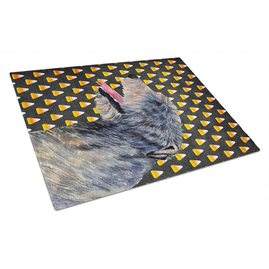 Caroline's Treasures Irish Wolfhound Candy Corn Halloween Portrait Glass Cutting Board Large
