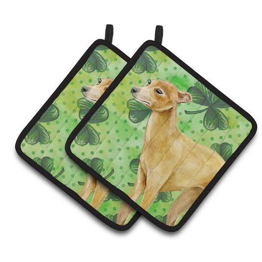 Caroline's Treasures Italian Greyhound St Patrick's Pair of Pot Holders