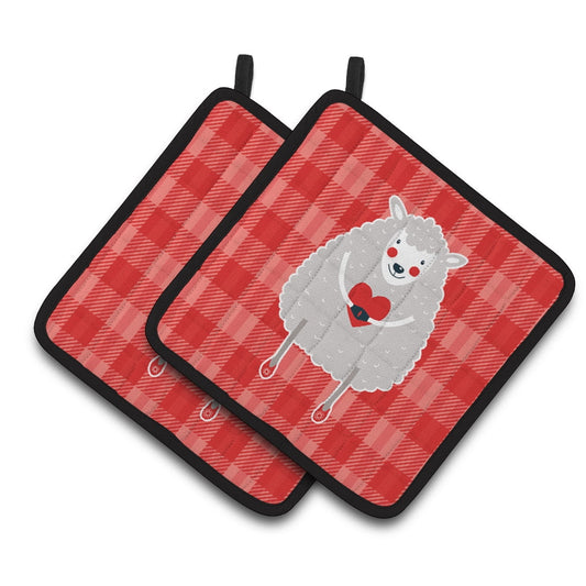 Caroline's Treasures Lamb Love Pair of Pot Holders