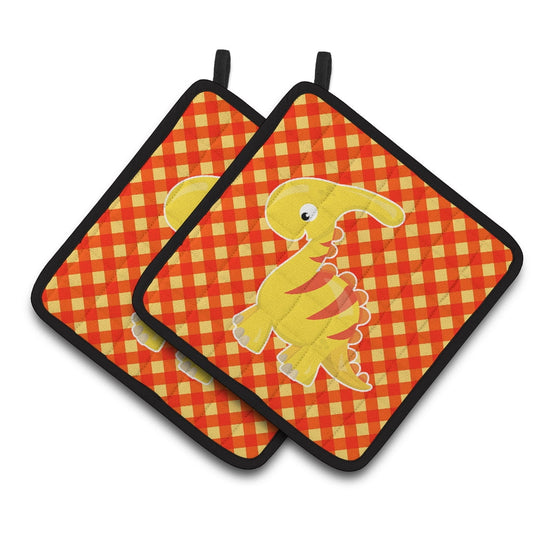 Parasaurolophus Dinosaur Pair of Pot Holders