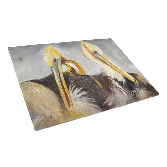 Caroline's Treasures Pelicans Preening Glass Cutting Board Large