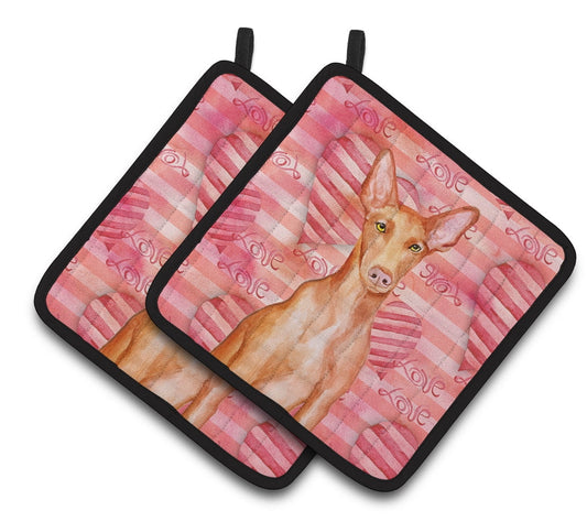 Caroline's Treasures Pharaoh Hound Love Pair of Pot Holders