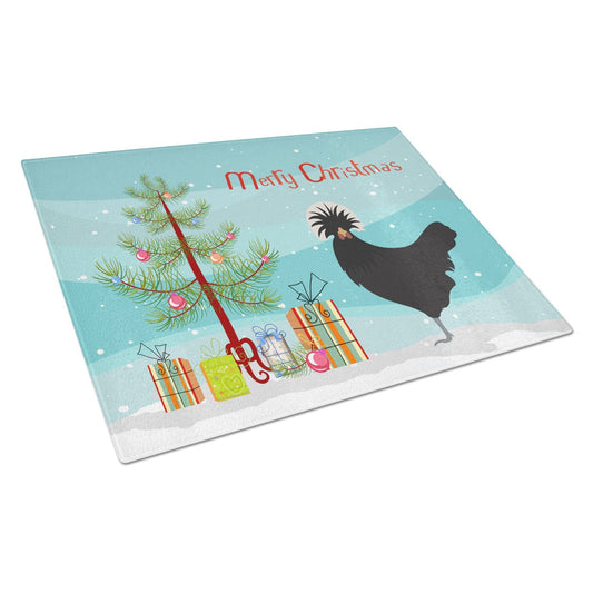 Caroline's Treasures Polish Poland Chicken Christmas Glass Cutting Board Large